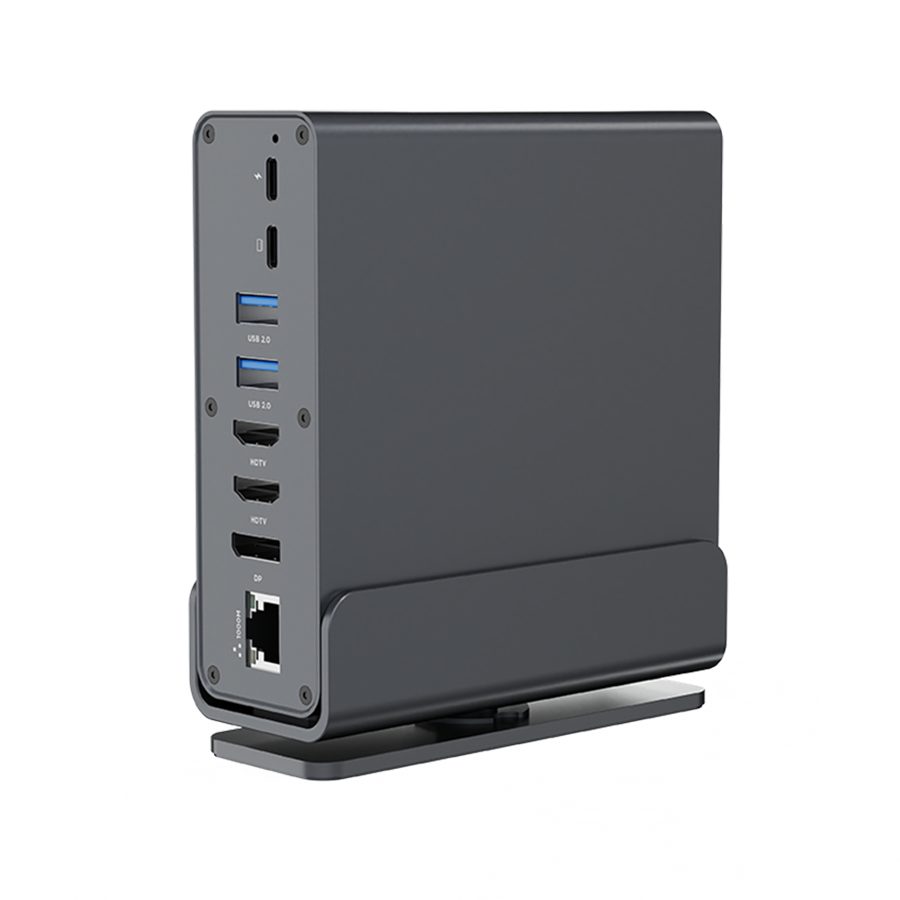 Docking station GEMBIRD USB Type-CF 15-in-1 multi-port HDMIx2 + DisplayPort + PD + card reader + GigaLAN + 3.5 mm audio, grey A-CF-COMBO15-01