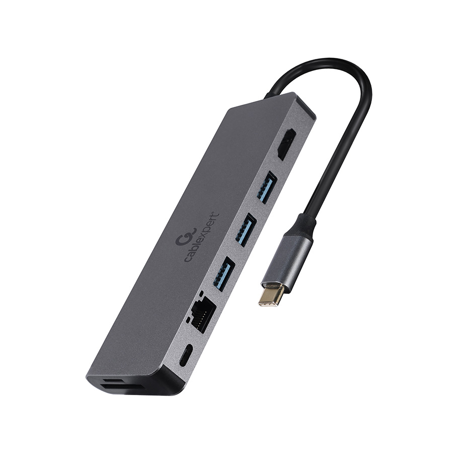 Docking station USB adapter Type-C 5-in-1 multi-port adapter Hub + HDMI + PD + card reader + LAN, A-CM-COMBO5-05 - slika 3