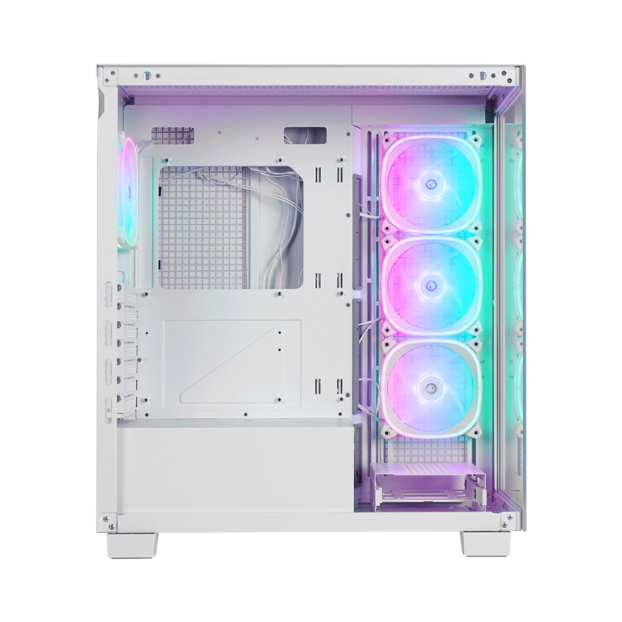 Kući&scaron;te gaming RAMPAGE HYDRA V1 WHITE Type-C+USB3.0+USB2.0 4*ARGB Fan+Hub E-ATX Exclusive Gaming, 39923 - slika 3