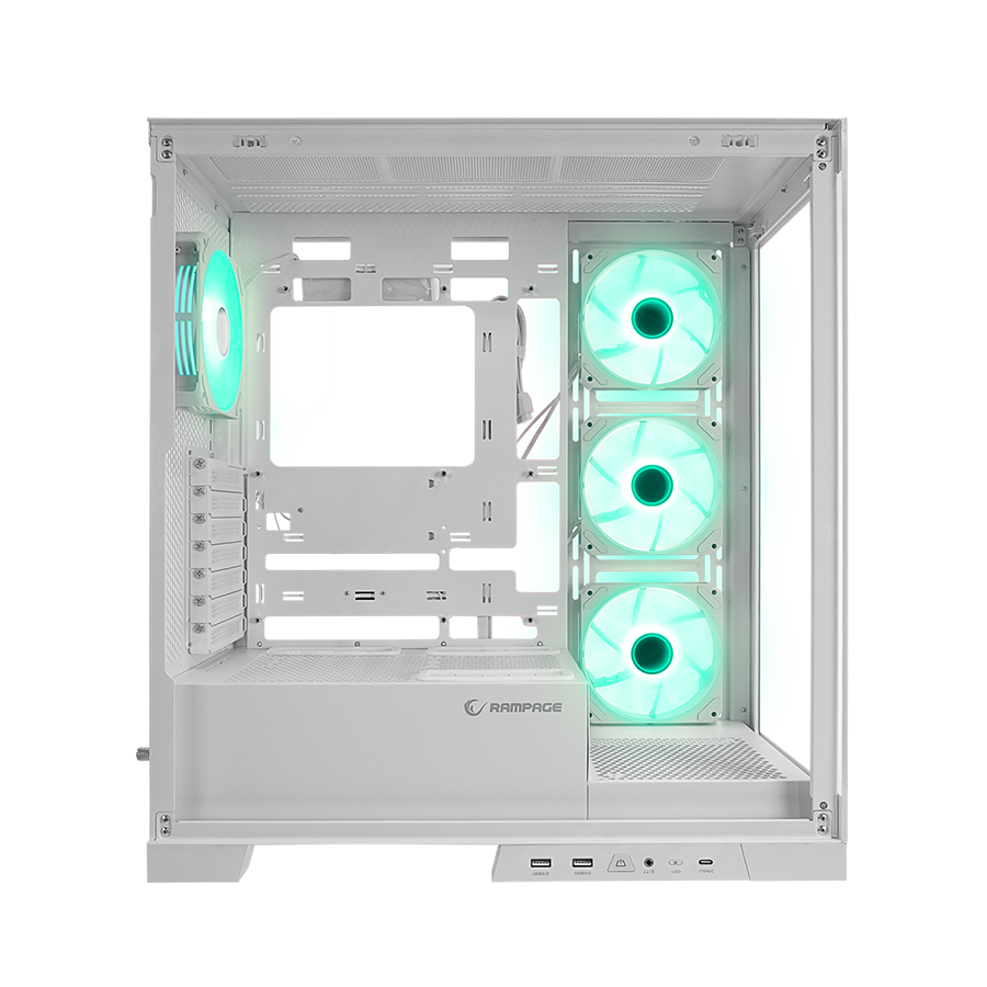 Kući&scaron;te gaming RAMPAGE HYDRA V2 WHITE Type-C+USB3.0 4*ARGB Infinity Fan+Hub E-ATX Exclusive Gaming, 39990 - slika 3