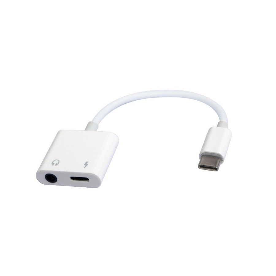 Audio adapter GEMBIRD A-CM-3.5FP-01, USB type-C plug to stereo 3.5 mm + Type-C power, white - slika 3