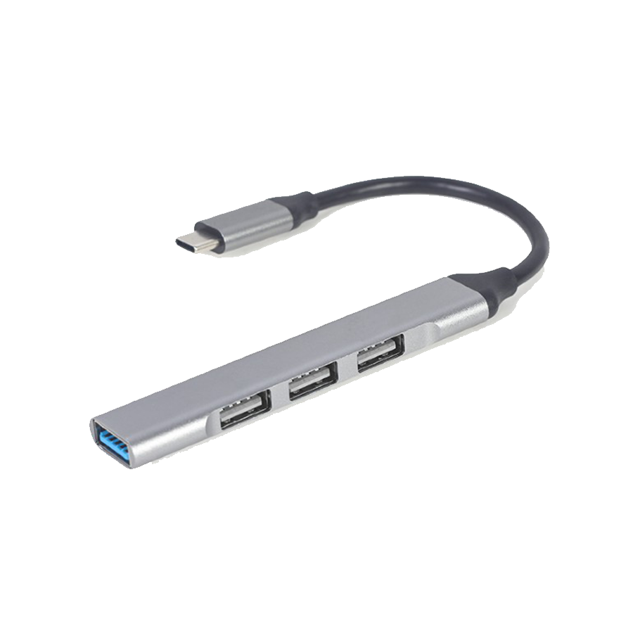 USB HUB GEMBIRD 4-port Type-C GEMBIRD (USB3 x 1 port, USB2 x 3 ports), silver, UHB-CM-U3P1U2P3-03 - slika 2