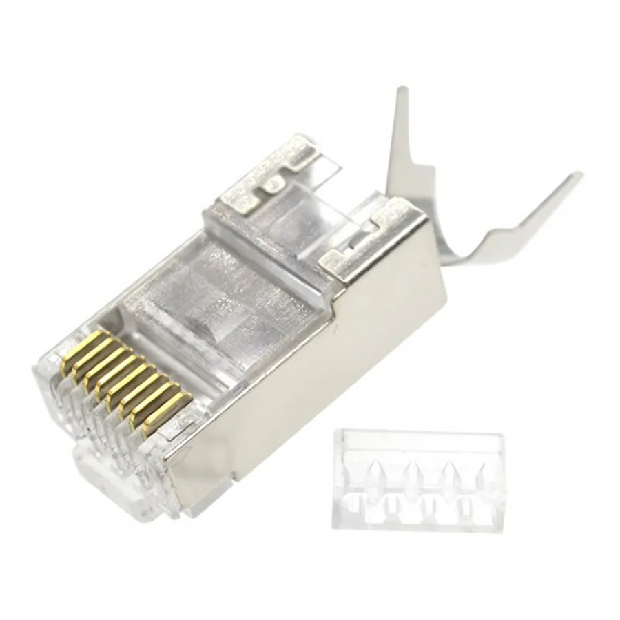 Konektor 10 komada GEMBIRD LC-PTF7-01/10, Shielded modular CAT7, pass-through type plug 15u" gold, plated - slika 3