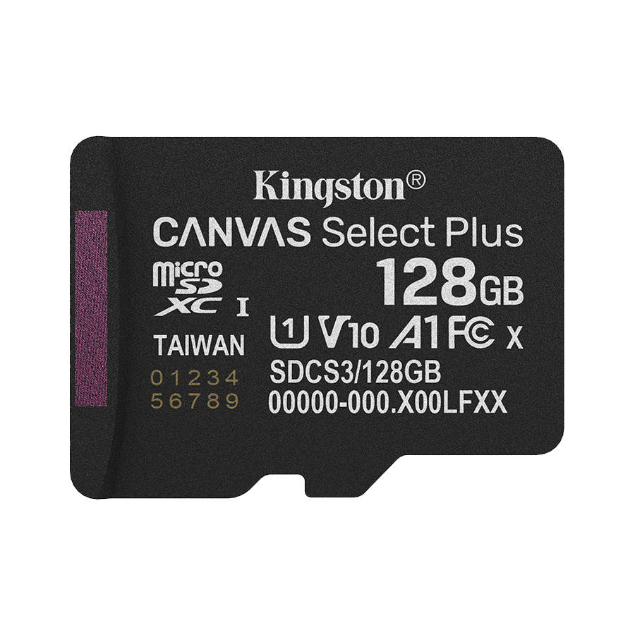 Micro SD card Kingston 128 GB SDCS3/128GB  Class10 Canvas Select Plus SD adapter;100MBs Read,Class 10 UHS-I