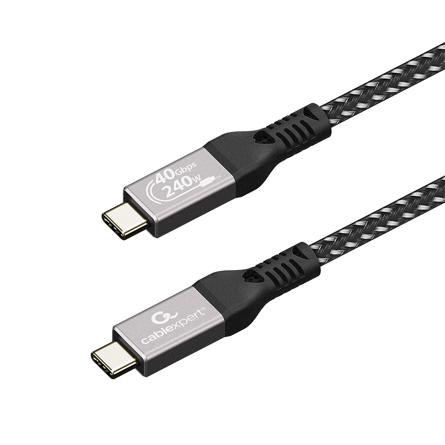 USB USB4 Gen 3x2 kabl 240W, 40 Gbps Type-C to Type-C  Power Delivery (PD) charging & data cable, 0.5 m GEMBIRD CCBP-USB4-CMCM240-0.5M
