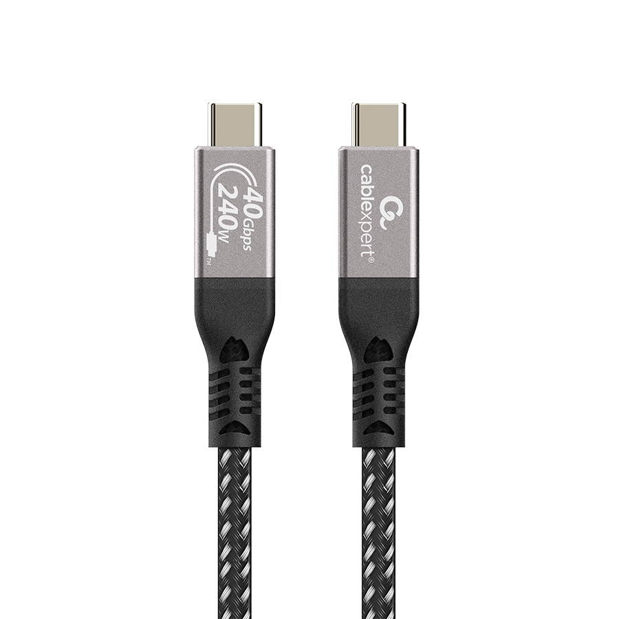 USB USB4 Gen 3x2 kabl 240W, 40 Gbps Type-C to Type-C  Power Delivery (PD) charging & data cable, 0.5 m GEMBIRD CCBP-USB4-CMCM240-0.5M - slika 2