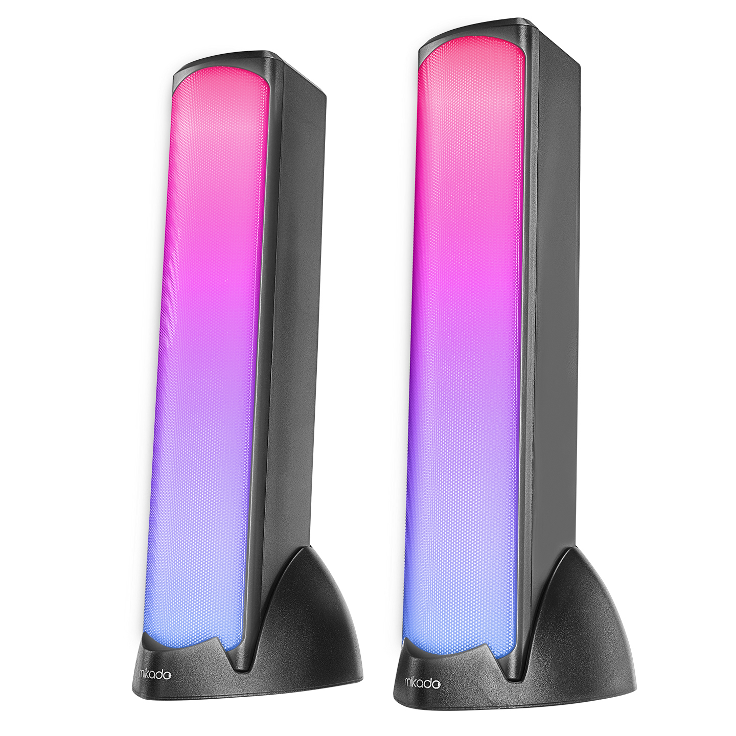 Zvučnici 2.0 gaming Mikado MD-183 2.0 3W*2 Bluetooth Black RGB illuminated USB 3.5mm USB 5V 5V speaker speaker, 40234