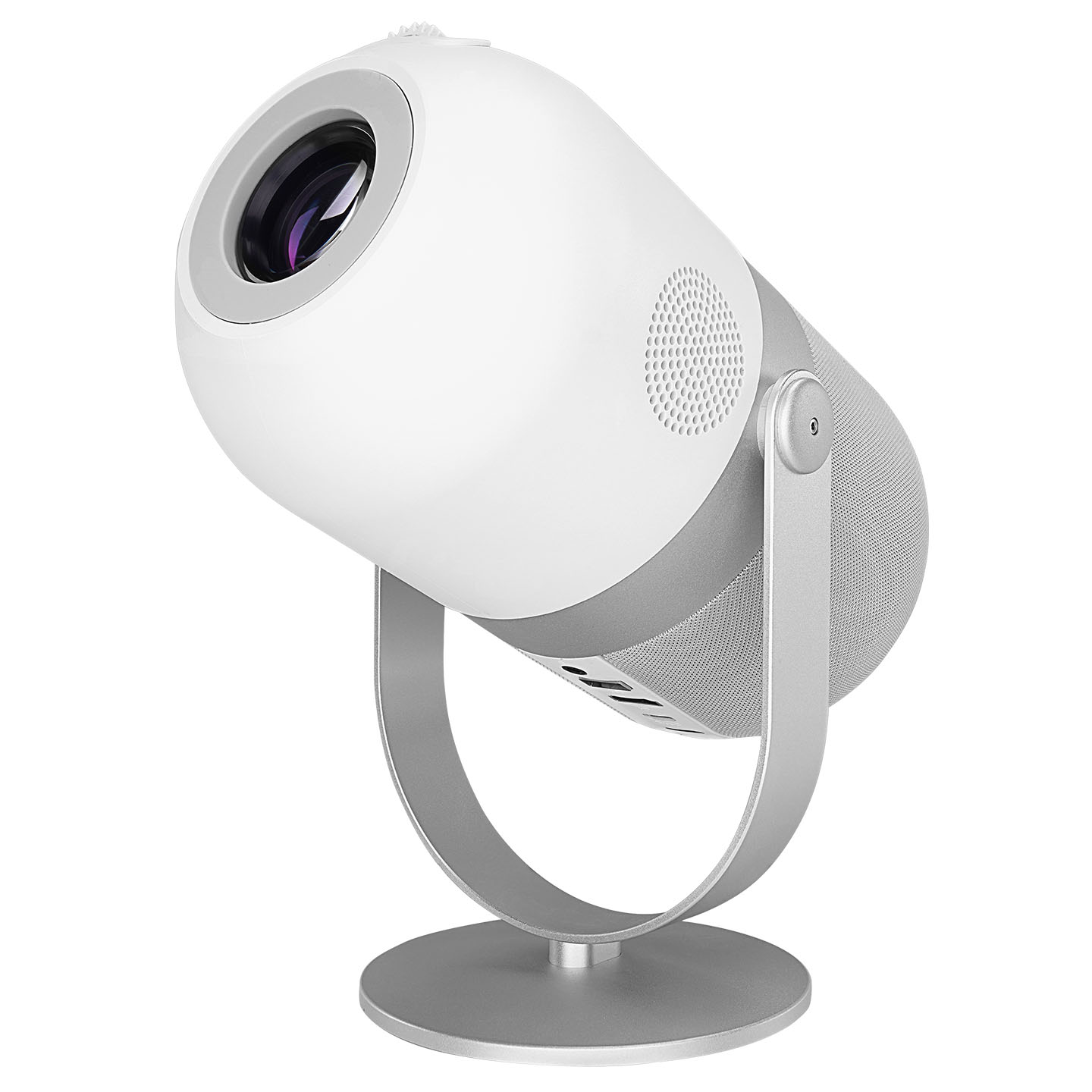 Projektor EVEREST PJ09 White Mini Portable 1280*720P 4500 Lumens 150 ANSIL Android 9.0 Screen Mirroring Metal Tripod HD Projector, 40629