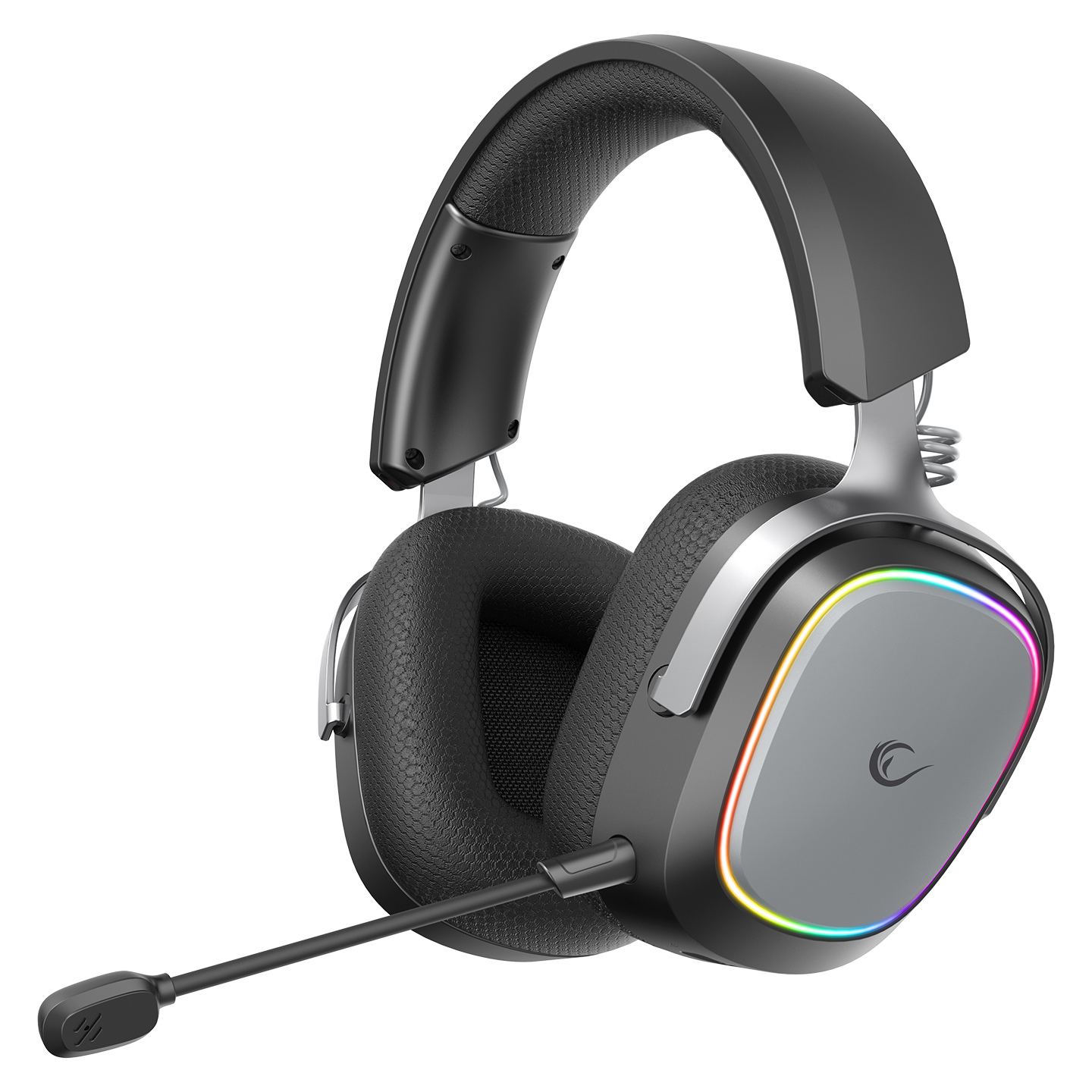 Slu&scaron;alice sa mikrofonom RAMPAGE RETSU Black/Grey Wireless 2.4G Bluetooth Fabric and Leather Protein Earpad, 42412