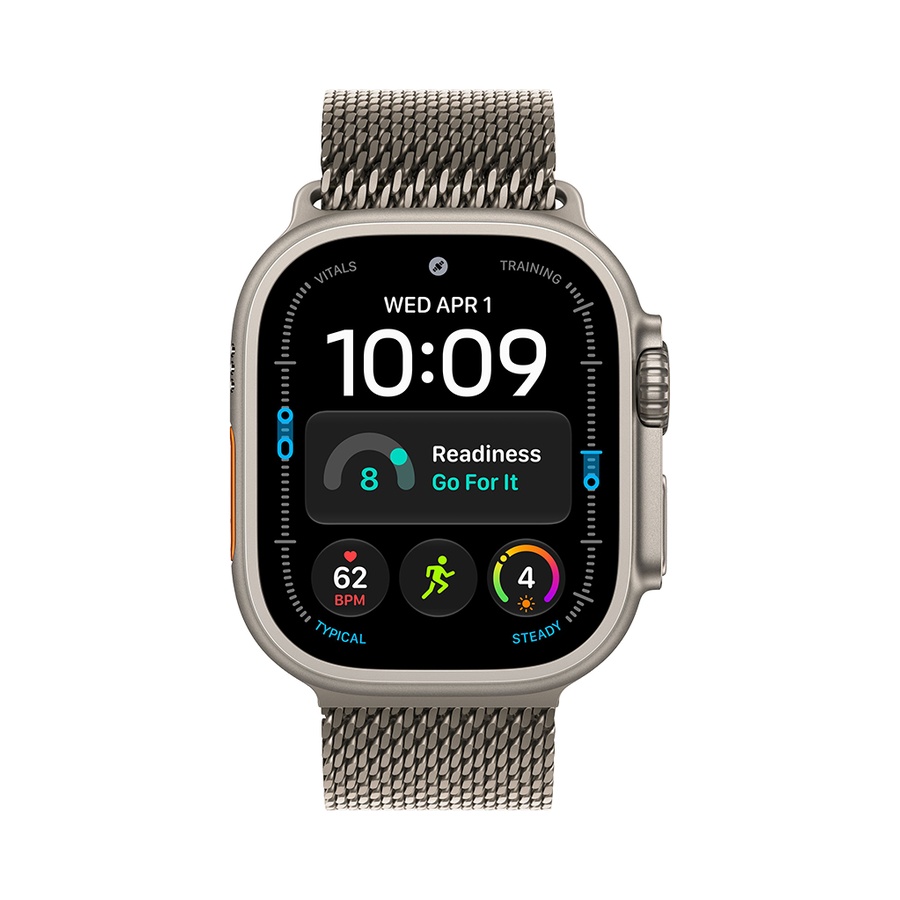 Apple Watch Ultra 4 49mm Titanium Case with Natural Titanium Milanese Loop - M mja94se 