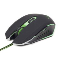 Mi&scaron; GEMBIRD MUSG-001-G, USB, optical, gaming, full-speed, green, 400-1600 dpi