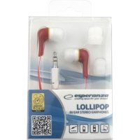 Slu&scaron;alice ESPERANZA LOLLIPOP In-Ear, Noise dampening + Amplified BASS, red, EH146R