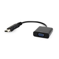 DisplayPort adapter kabal GEMBIRD, A-DPM-VGAF-02, mu&scaron;ki DisplayPort na ženski VGA, black, 15cm