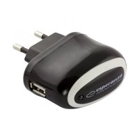 USB punjač ESPERANZA CHARGER,  AC 100-240V, 5V/1000mA, black, EZ111