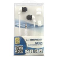 Slu&scaron;alice ESPERANZA NEON In-Ear, Amplified BASS , white, 2x spare rubber pads EH147W