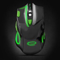 Mi&scaron; ESPERANZA GAMING HAWK 7D MX401, BLACK-GREEN, 2400dpi, double-click, ergonomic, EGM401KG