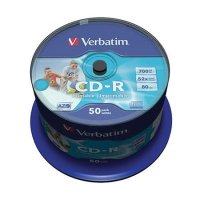 CD-R,VERBATIM, 700 MB,52X,spindle 50 kom WRAP,printable,43794