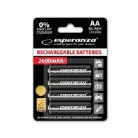 Punjive baterije ESPERANZA RECHARGEABLE Ni-MH  AA 2600MAH 4kom. black, EZA106