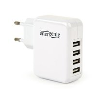 USB univerzalni strujni punjač GEMBIRD, 4-port, 5V, 3,1A, EG-U4AC-02, white
