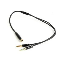 GEMBIRD audio adapter za slu&scaron;alice 2x3,5mm 3pin to 1x 3,5 mm 4pin metal connector (mic/slu&scaron;alice), CCA-418M