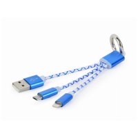 USB 2,0 kabal privjesak za klučeve iPhone + micro USB, GEMBIRD, 1m, CC-USB2-AM8PmB-01-MX