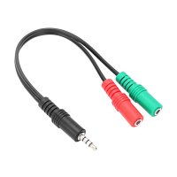 SPEEDLINK TRAX audio adapter za slu&scaron;alice male 3,5mm 4-pin to female 2x3,5mm 3-pin, PS5/PS4/Xbox Series X/S, SL-450103-BK