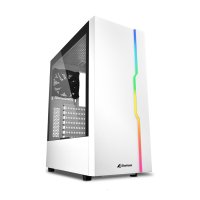 Kući&scaron;te SHARKOON gaming, RGB Slider, ATX, 1x120mm fan, white, Tempered Glass