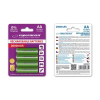 Punjive baterije ESPERANZA RECHARGEABLE Ni-MH AA 2000MAH 4kom. green, EZA104G