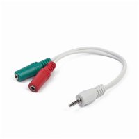 GEMBIRD audio adapter za slu&scaron;alice 3,5mm 4pin to 2x 3,5 mm 3pin (mic/slu&scaron;alice), white, CCA-417W
