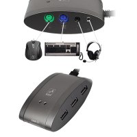 USB HUB za 3 uređaja, PS/2mi&scaron;, tast., audio,7in1 CR, A4-MS-9