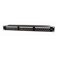 PATCH PANEL 24 PORTA cat.6, shielded, 19" 1U, GEMBIRD, NPP-C624-002, designed for 19" standard, 483x111x45 mm
