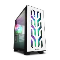 Kući&scaron;te SHARKOON gaming, ELITE SHARK CA300T 4x120 mm Addressable RGB Fans, white, E-ATX
