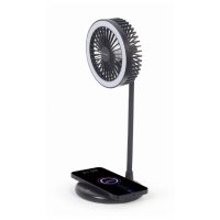 Desktop ventilator sa LED svjetlom + wireless charger GEMBIRD TA-WPC10-LEDFAN-01