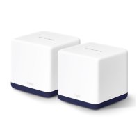 Mercusys Halo H50G (2-Pack) AC1900 Whole Home Mesh Wi-Fi System, 600 Mbps at 2.4 GHz + 1300 Mbps at 5 GHz, 3&times; Internal Antennas, 3&times; Gigabit Ports per 