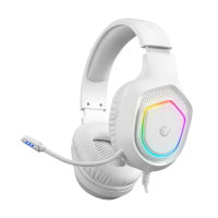 Slu&scaron;alice sa mikrofonom gaming RAMPAGE RM-K90 VECTOR white, RGB LED 3,5 mm