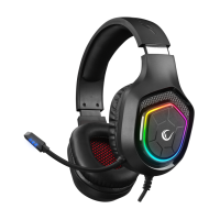 Slu&scaron;alice sa mikrofonom gaming RAMPAGE RM-K90 VECTOR black, RGB LED, 3,5 mm