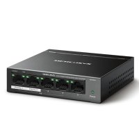 SWITCH Mercusys MS105GP 5-portni gigabitni stoni prekidač sa 4-porta PoE+, 4&times;Gigabit PoE+ porta, 1&times;Gigabitni port bez PoE, 65 W PoE napajanje, stolno 
