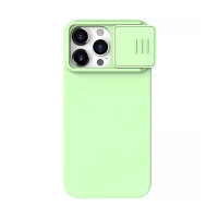 ZA&Scaron;TITNA MASKA NILLKIN CAMSHIELD SILKY SILIKONSKA FUTROLA ZA IPHONE 15 PRO MINT