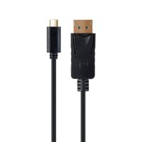 Video adapter kabl Type-C to DisplayPort, BLACK, 2m, 4K 60 Hz, GEMBIRD A-CM-DPM-01
