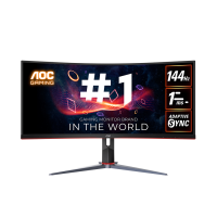 MONITOR AOC 34"" Gaming CU34G2XP 34&rdquo; Curved VA, 21:9, 3440x1440, 180Hz, 1ms, 430 cd/m2, 4000:1, HDMI, DP, PbP, PiP, Ergonomic, Black-Red, VESA 3y