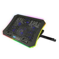 Postolje za notebook gaming ESPERANZA RGB ILLUMINATED NOTEBOOK COOLING PAD WITH MOBILE PHONE STAND GALERNE EGC109