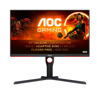 MONITOR AOC Gaming Q27G3XMN Mini LED 27&rdquo; VA, 16:9, 2560x1440, 180Hz, 1ms, 1000 cd/m2, 4000:1, Audio,2x HDMI, DP, Full Ergonomic, Black-Red, VESA 3y