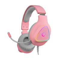 Slu&scaron;alice sa mikrofonom gaming RAMPAGE M7 MONCHER pink, RGB LED, USB 7.1
