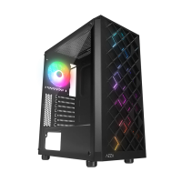Kući&scaron;te gaming RAMPAGE AZZA V1 Tempered Glass Black 3*12CM Black 1* 12CM ARGB Fan ATX Mid-T Gaming Player Case