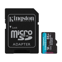Micro SDXC card Kingston 64GB Canvas GoPlus Gen.4 200MB/s A2 U3 V30 Card + Adapter SDCG4/64GB 
