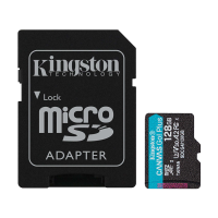 Micro SDXC card Kingston 128GB Canvas GoPlus Gen.4 200MB/s A2 U3 V30 Card + Adapter SDCG4/128GB 