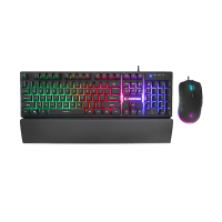 Tastatura + mi&scaron; gaming RAMPAGE KM-RX7 FORTUNA Rainbow Backlit FULL SIZE US/ENGLISH Layout 6400 dpi Mouse COMBO SET, 39908