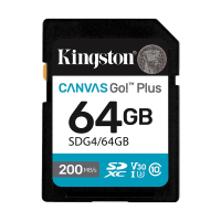 SD card Kingston 64 GB SDG4/64GB  SDXC,r/w:200/100MB/s, DSLRs, mirrorless cameras, 4K video